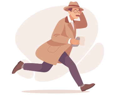 探偵が走っているアイコン