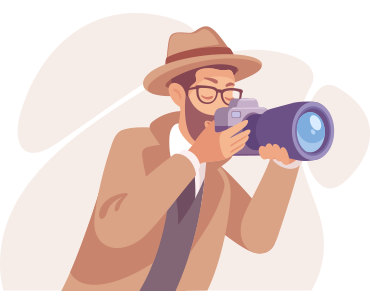 探偵がカメラを持っているアイコン